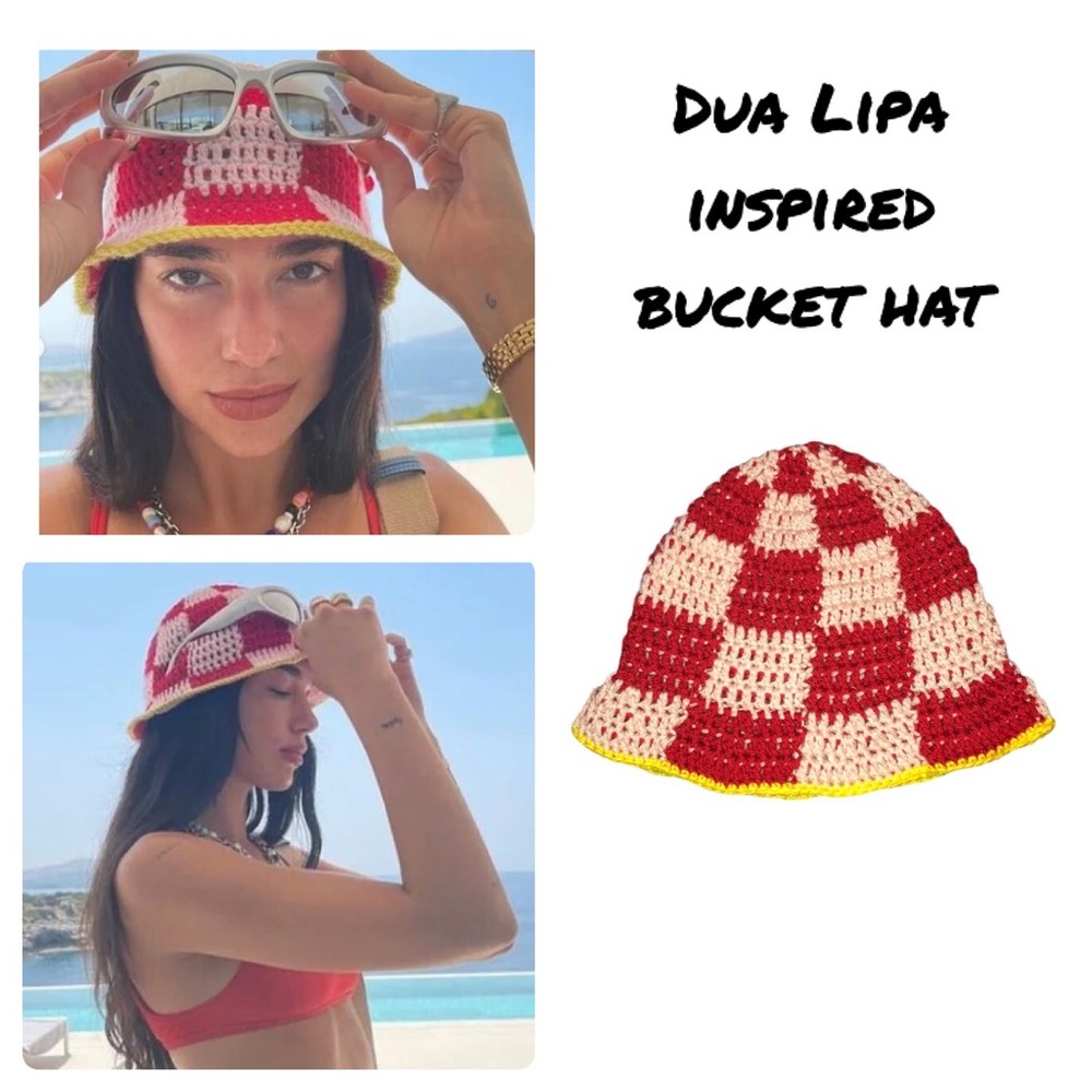 Dua Lipa inspired Crochet Bucket Hat